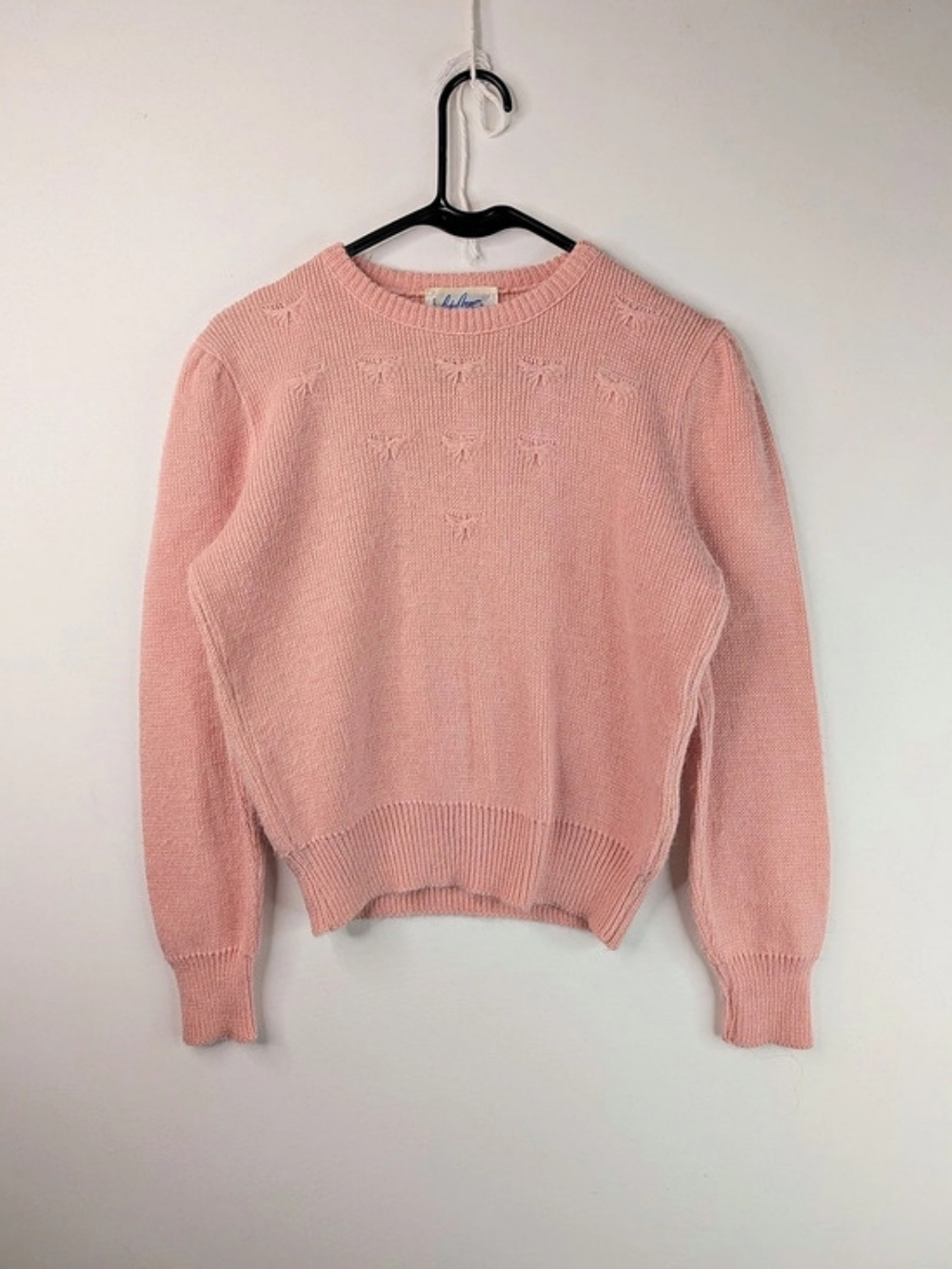 Vintage Lady Anne Butterfly Knit Sweater in Pink Size Medium